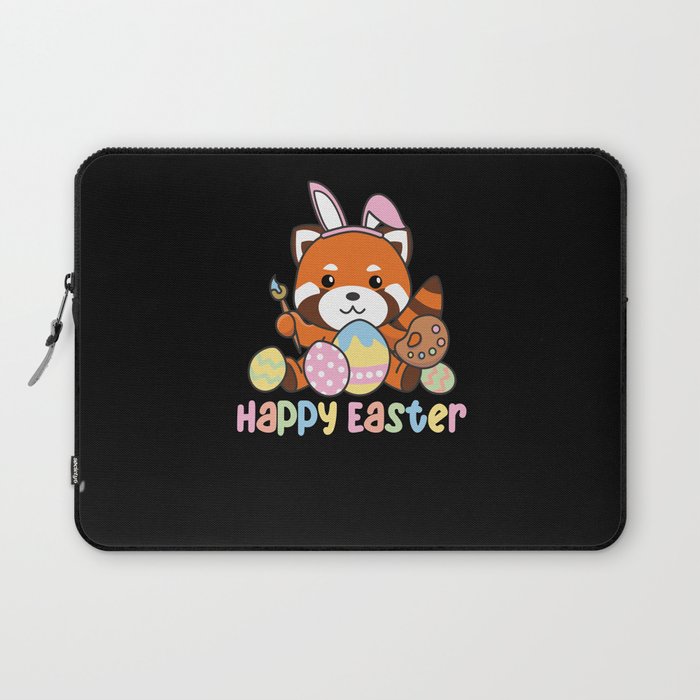 Happy Easter Cute Red Panda Easter Easter Eggs Laptop Sleeve