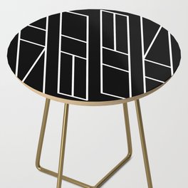 Four Rhombus  black white Side Table