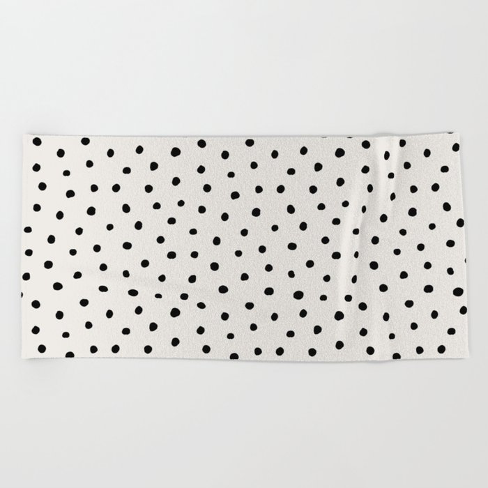 black and white polka dot beach towel