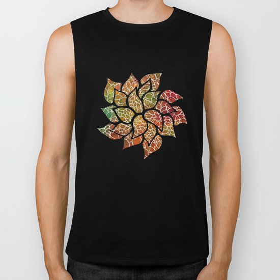 Floral Abstract 15 Biker Tank