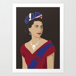 Queen Elizabeth II portrait Art Print