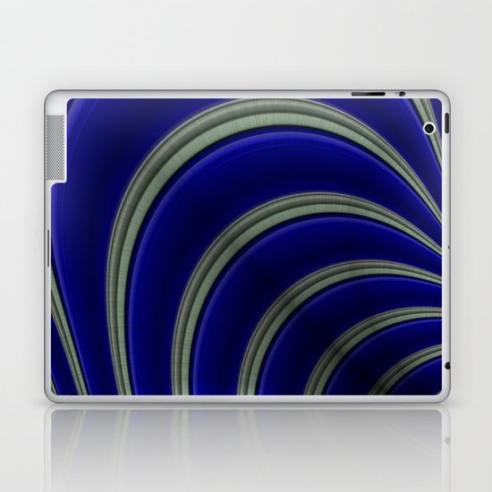 Blue And Silver Curves Laptop & iPad Skin