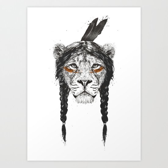 Warrior lion Art Print