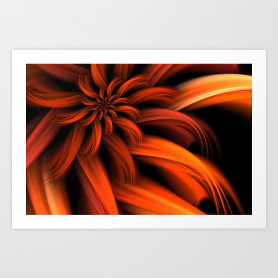 The Red Dahlia Art Print