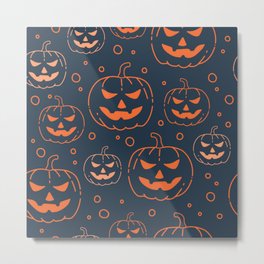 Pumpkin Halloween Background Metal Print