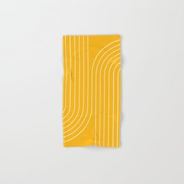 Minimal Line Curvature VIII Golden Yellow Mid Century Modern Arch Abstract Hand & Bath Towel