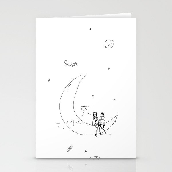 the moon knows Stationery Cards