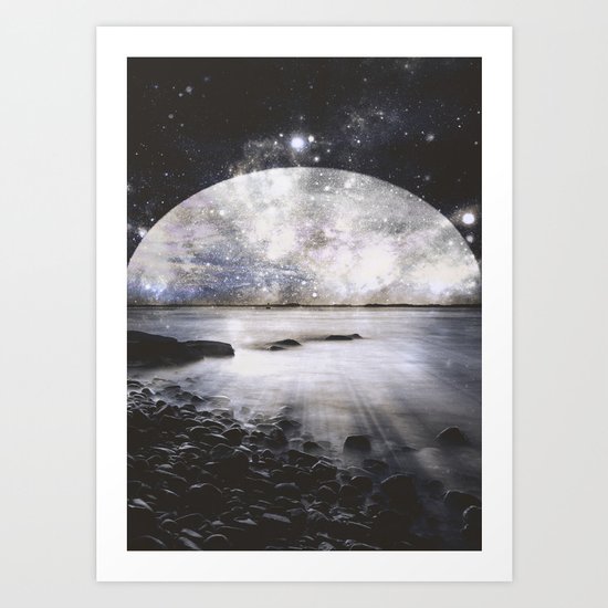 Mystic Lake Dark & Gray Art Print