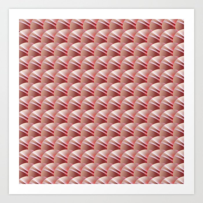Coral Pink Scallops Art Print