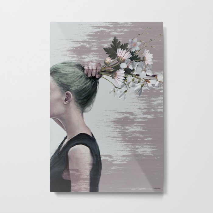 Flower ponytail ... Metal Print
