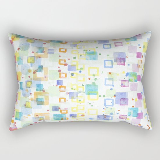 Light Squares with Drops Pattern Rectangular Pillow