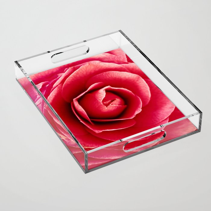 Red Rose Petals Acrylic Tray