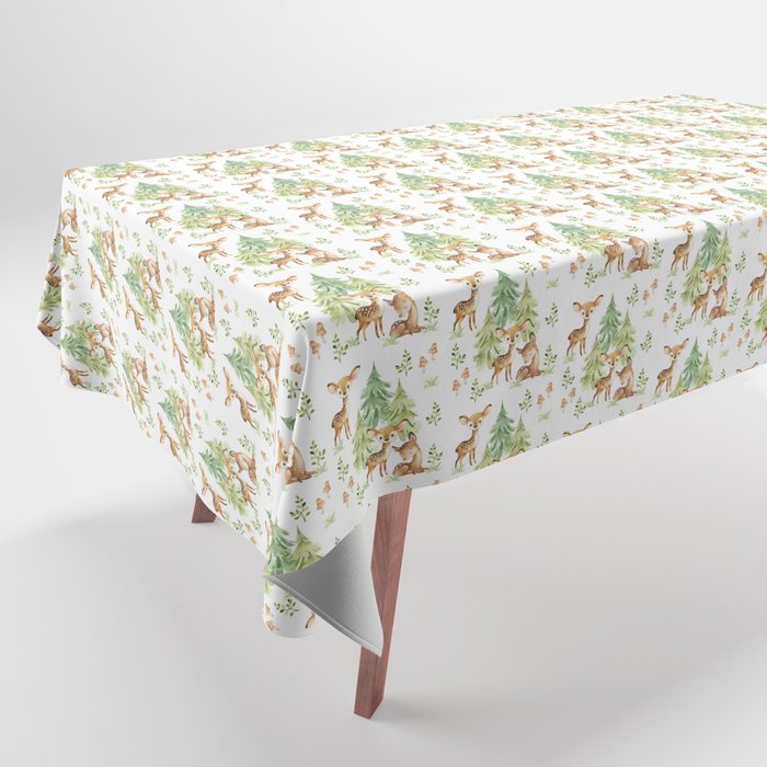 Woodland Baby Deer Nursery Tablecloth