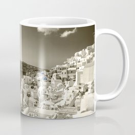 Santorini Seascape in sepia Coffee Mug