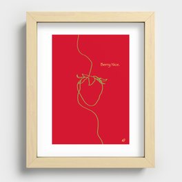 Strawberry Line Drawing Recessed Framed Print