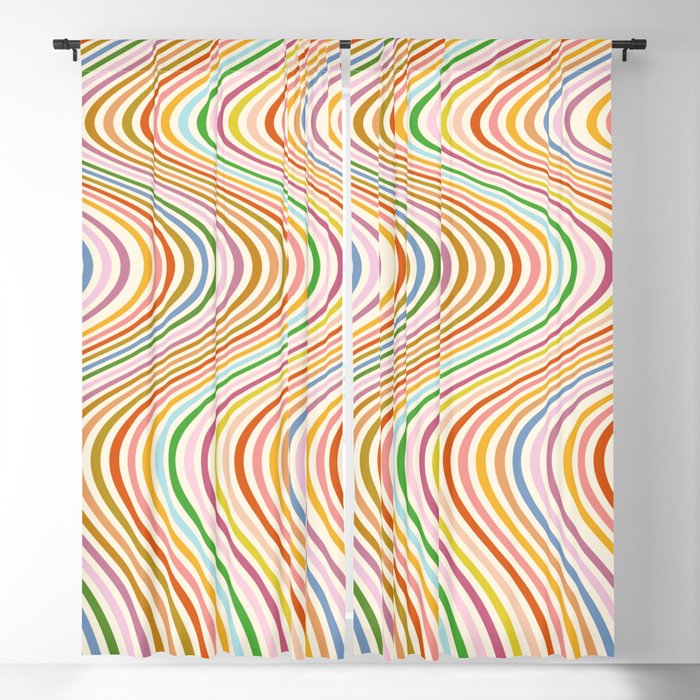 Abstraction_RAINBOW_COLORFUL_JOY_PATTERN_CURVE_POP_ART_0712A Blackout Curtain