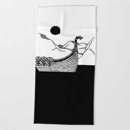 Viking ship Beach Towel