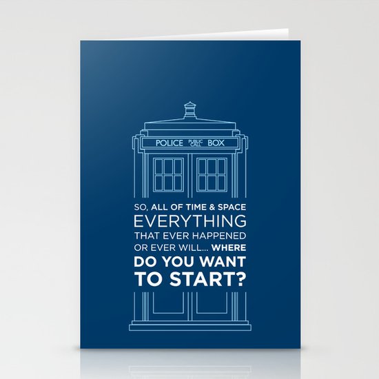 Doctor Who - TARDIS Where Do You Want to Start Stationery Cards