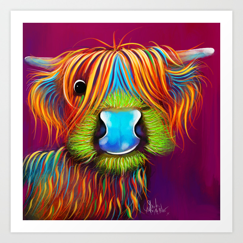 Details about   HIGHLAND CoW PRiNTS WaLL ART of Original Painting 'RG Grey' by SHIRLEY MACARTHUR 