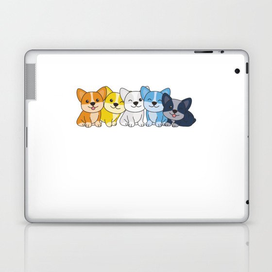 Aroace Flag Corgi Pride Lgbtq Cute Dogs Laptop & iPad Skin