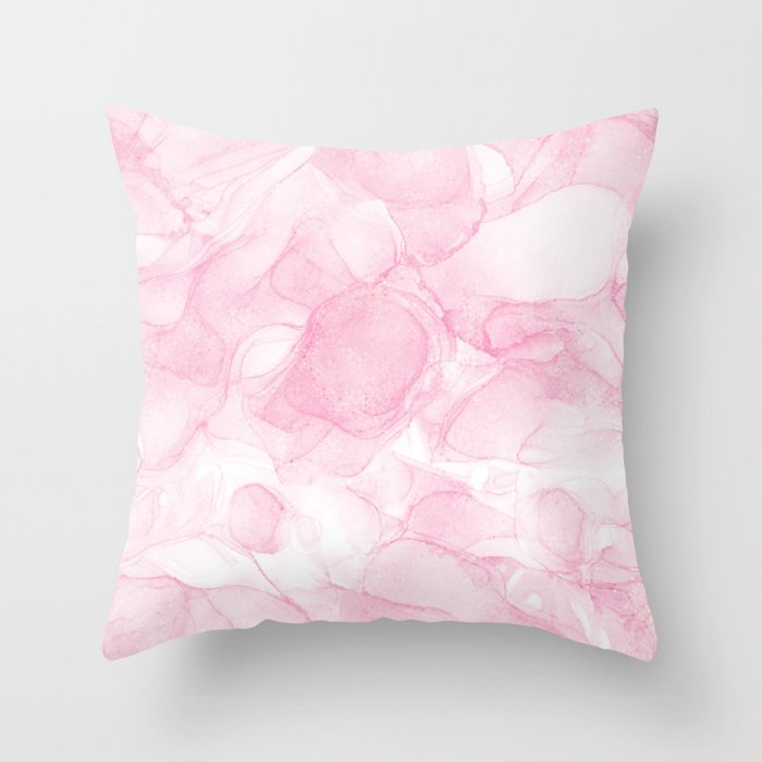 Pink Diffused Pattern Throw Pillow