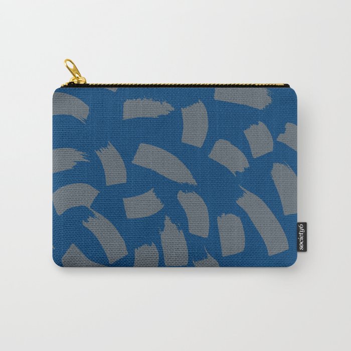 Grey Swipes on Dark Blue- originally watercolour on paper Carry-All Pouch