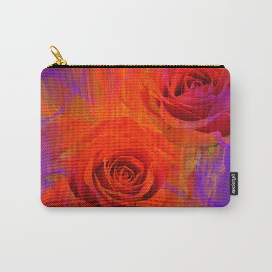 On fire with Roses Carry-All Pouch