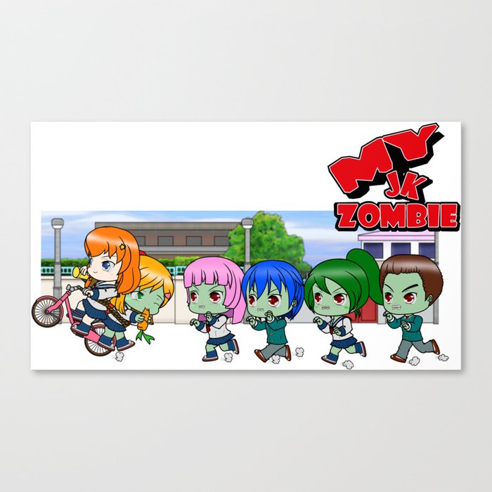 My JK Zombie - Bike Chase Canvas Print