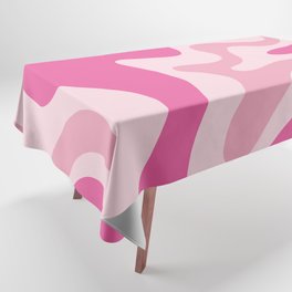 Retro Liquid Swirl Abstract Y2K Pattern in Pink Tablecloth