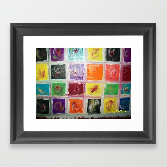 bright, colorful and cheeful painting on 16x20 canvas Framed Art