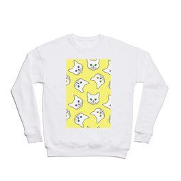 Pussycats Forever (white on sunshine yellow) Crewneck Sweatshirt