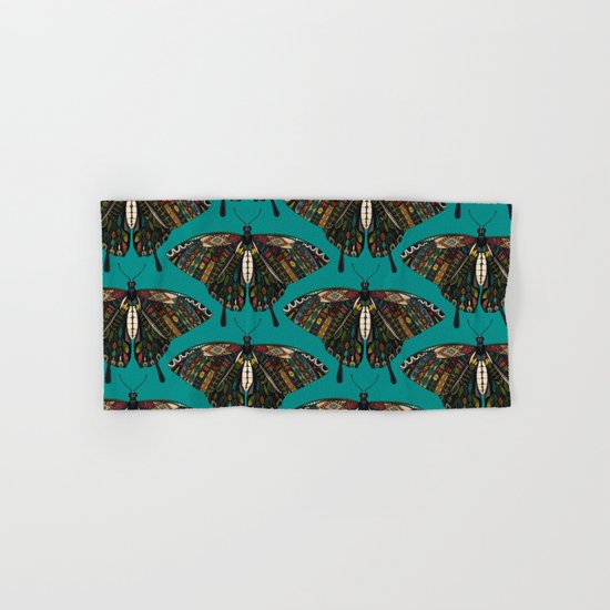 swallowtail butterfly teal Hand & Bath Towel