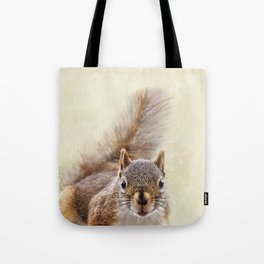 Squirrel Tote Bag | Nursery, Squirrel, Funny, Cottagecabin, Digital, Art, Color, Digitalmanipulation, Closeup, Friendly 