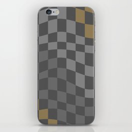 Grey earthy wavy checker iPhone Skin