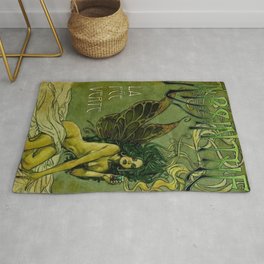 Vintage Parisian Green Fairy Absinthe Alcoholic Aperitif Advertisement Poster Rug