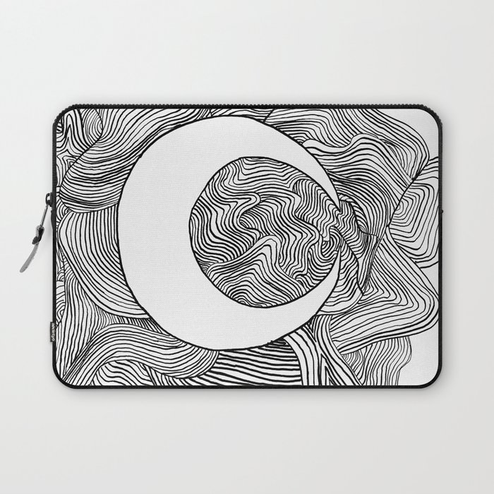 Moon Line Doodle Laptop Sleeve