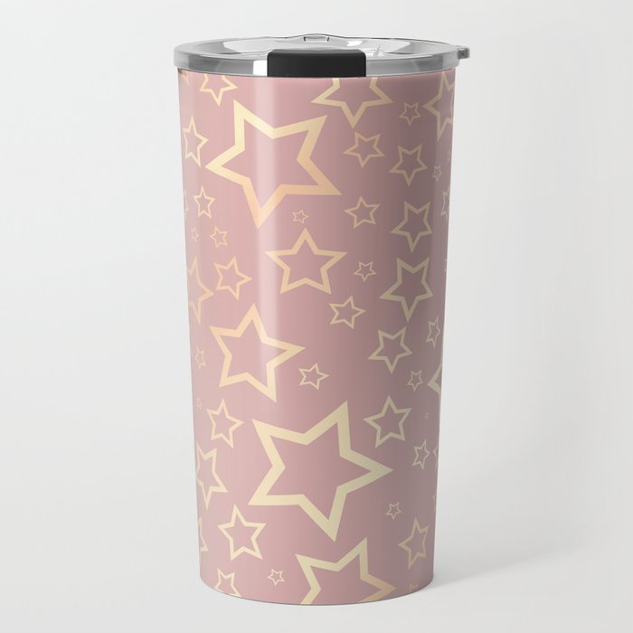Blush Pink And Gold Stars Trendy Collection Travel Mug