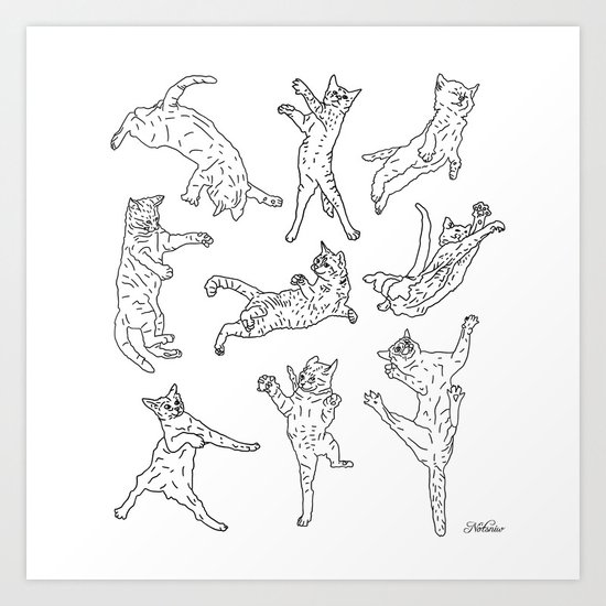 Flying Cats Art Print
