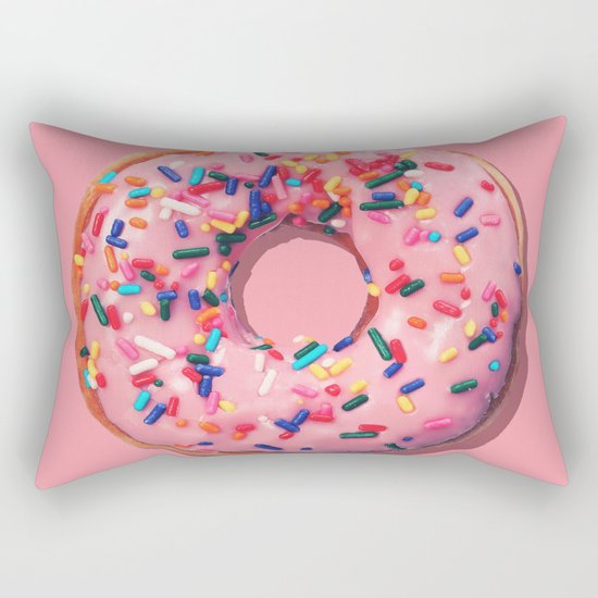 Pink Donut Rectangular Pillow