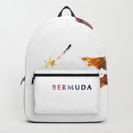 Bermuda Backpack | Pop Art, Poster, Typography, Minimalism, Street Art, Watercolor, Bermuda, Painting, Island, Artwork 