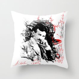 Nikola Tesla Throw Pillow