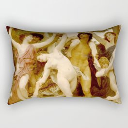 The Feast of Bacchus - William Adolphe Bouguereau Rectangular Pillow