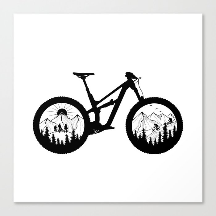 Mountain Bike Black&White Canvas Print