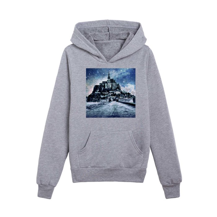 Enchanted Kingdom Steel Blue Gray Kids Pullover Hoodie