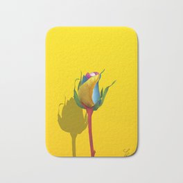 The Mozart Rose Peaceful Creativity Home Atmosphere Framed Wall Art Minimalist Yellow Colorful Rose Bath Mat