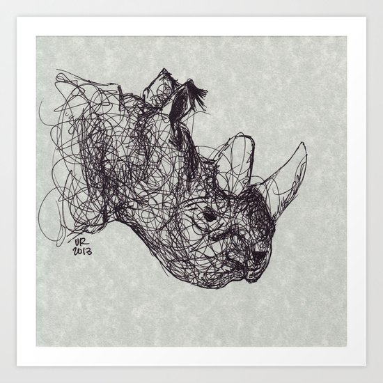 Reginald Rhinoceros Art Print