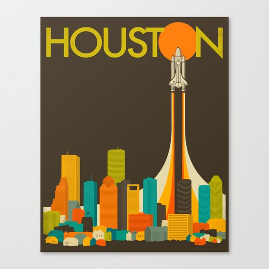 HOUSTON TRAVEL POSTER Canvas Print