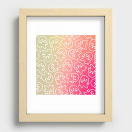Gradient and magical line drawing ghost pattern 7 Recessed Framed Print