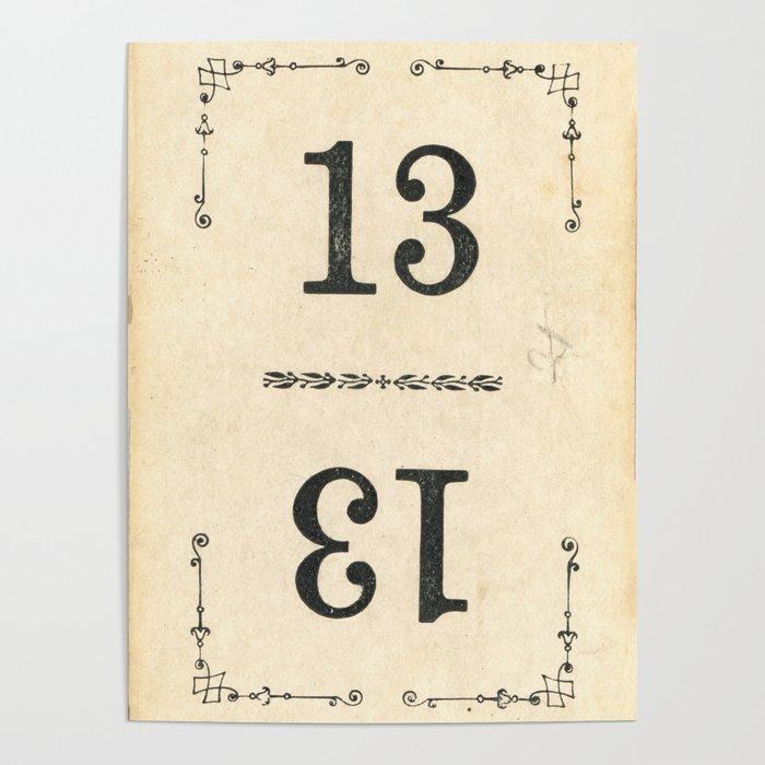 Vintage 13 Playing Card Poster