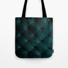 Luxury dark green velvet sofa texture Tote Bag